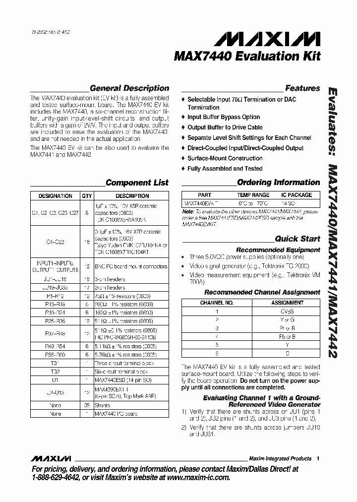 MAX7440EVKIT_253935.PDF Datasheet