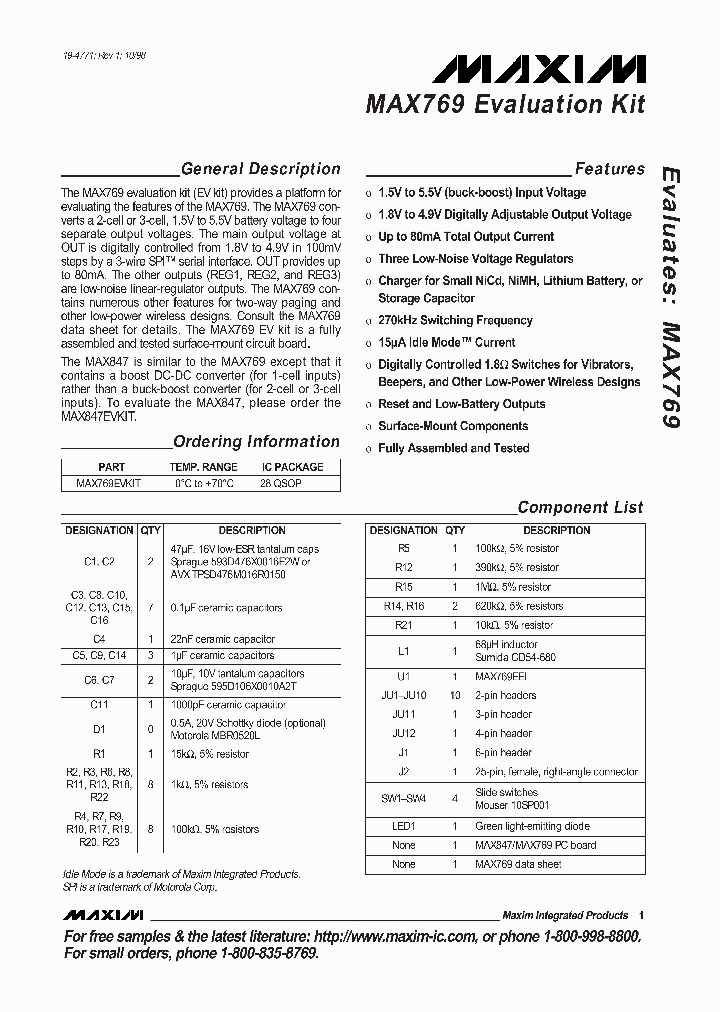MAX769EVKIT_264769.PDF Datasheet