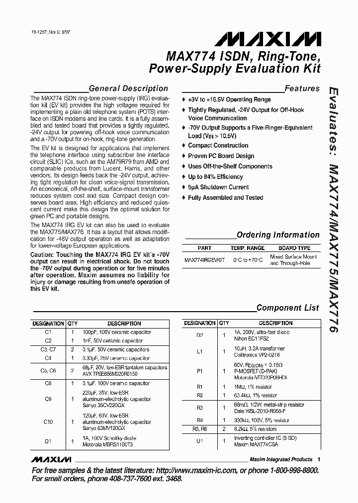 MAX774IRGEVKIT_291953.PDF Datasheet