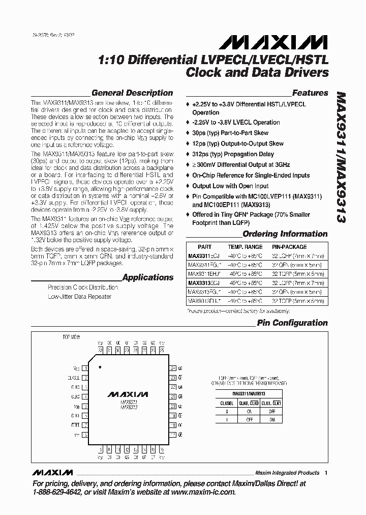 MAX9311_192851.PDF Datasheet