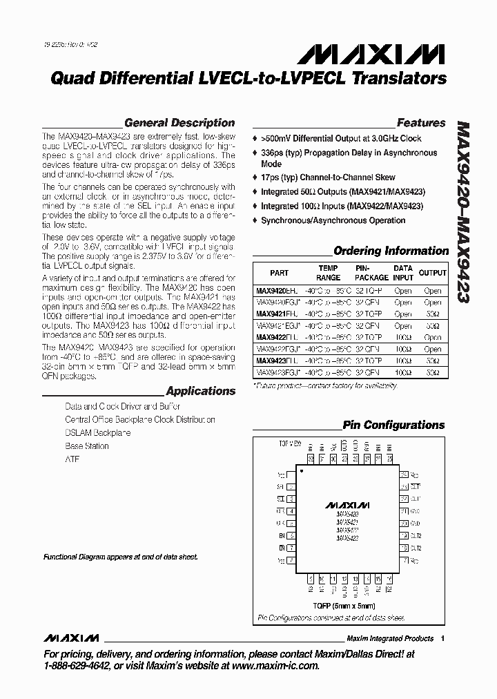 MAX9422_274993.PDF Datasheet