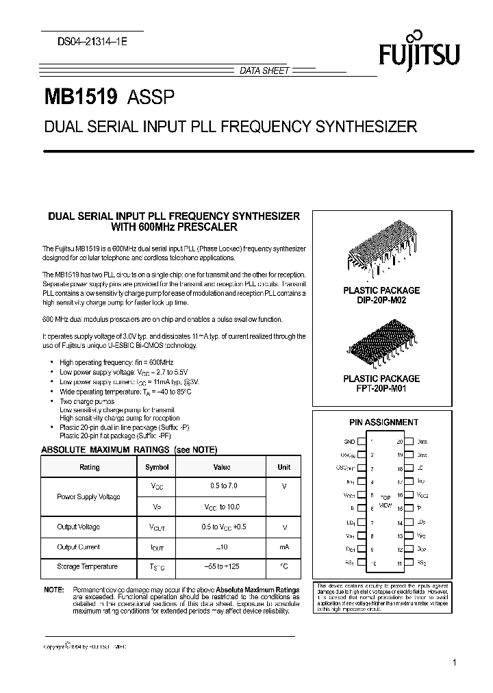 MB1519NBSP_222705.PDF Datasheet