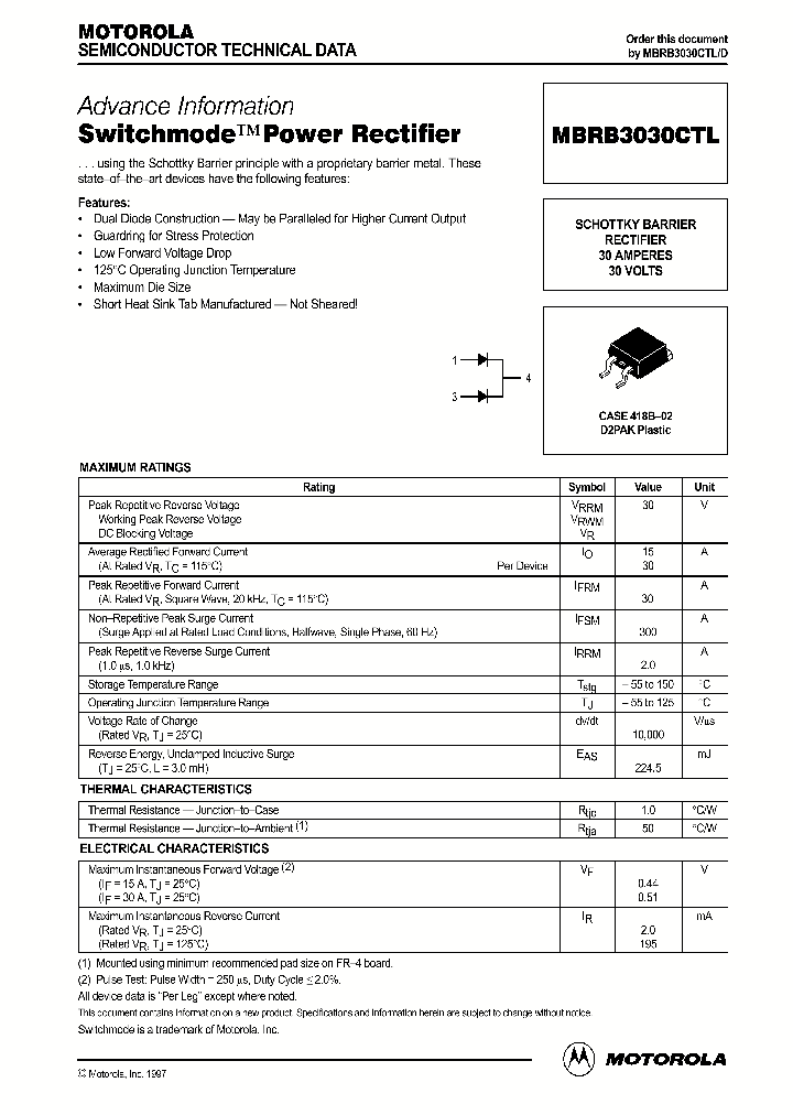 MBRB3030CTLD_292917.PDF Datasheet