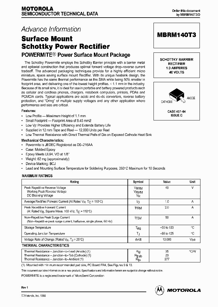 MBRM140T3D_287936.PDF Datasheet
