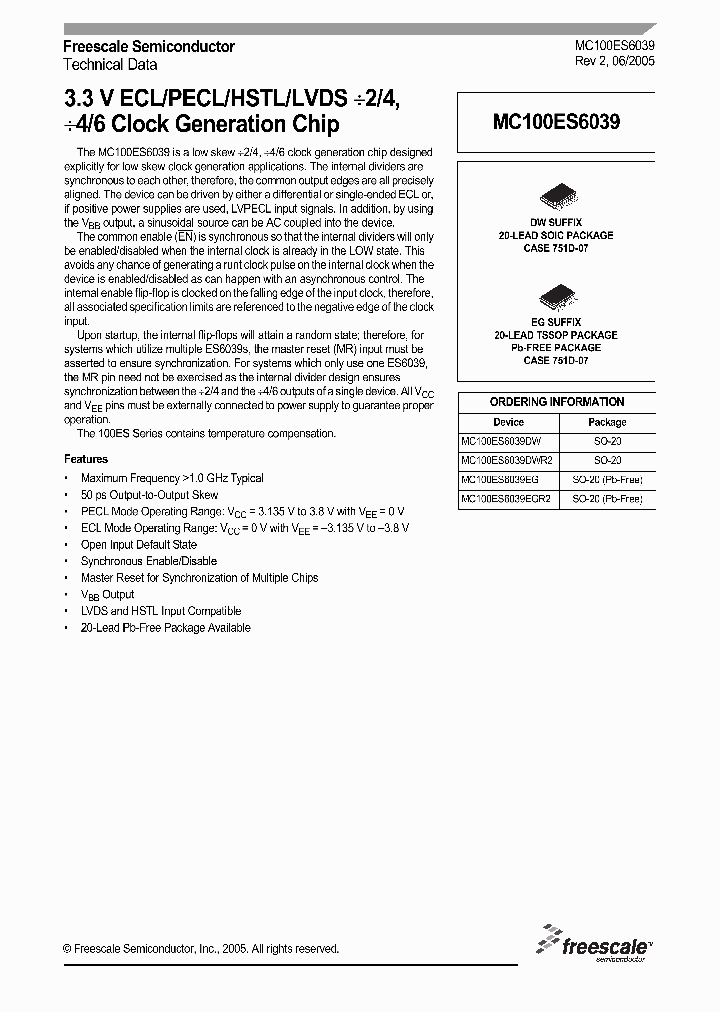 MC100ES6039_281106.PDF Datasheet