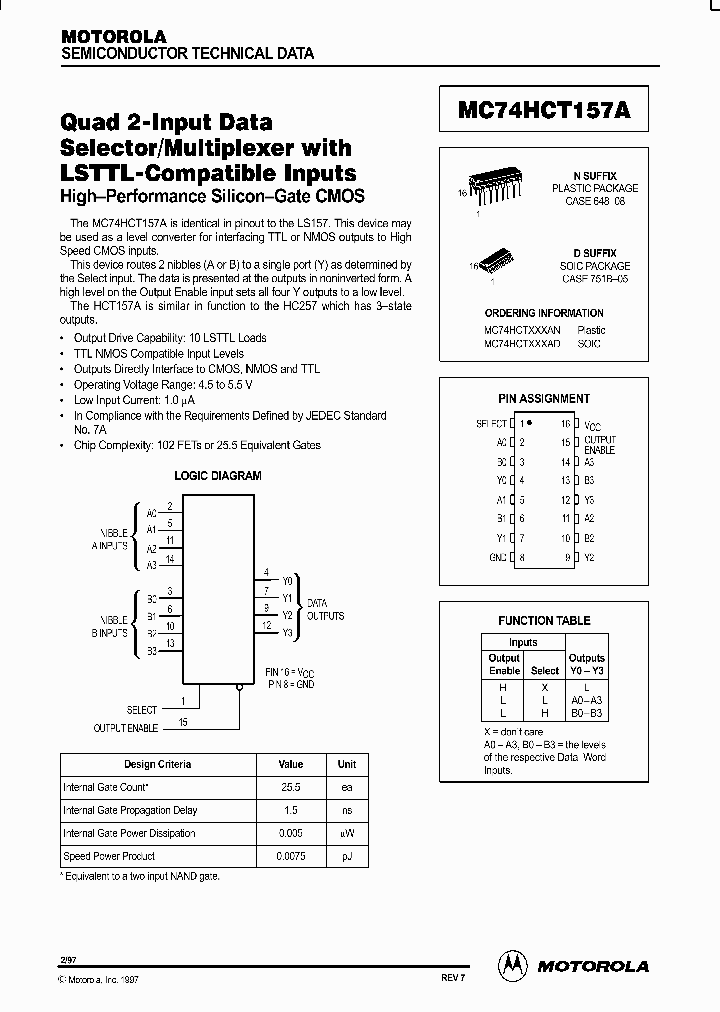 MC74HCT157A_298024.PDF Datasheet