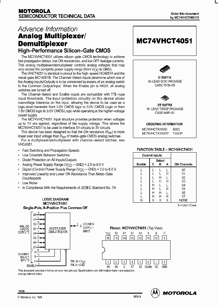 MC74VHCT4051_279270.PDF Datasheet