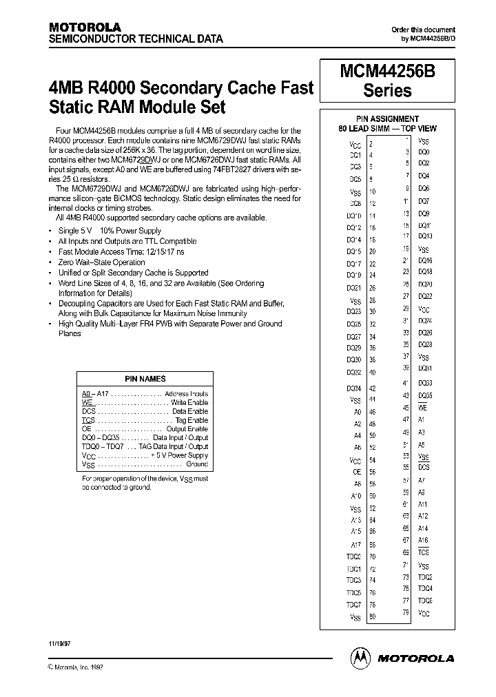 MCM44256B_45052.PDF Datasheet