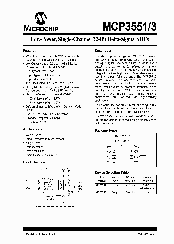 MCP3551_303050.PDF Datasheet