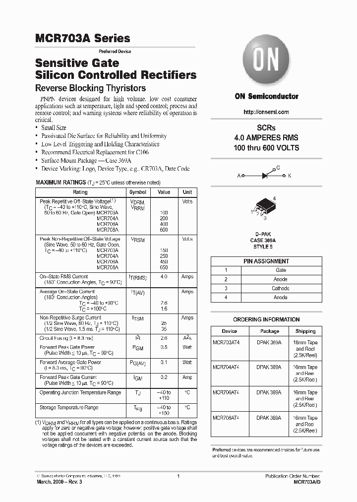 MCR706AT4_239358.PDF Datasheet