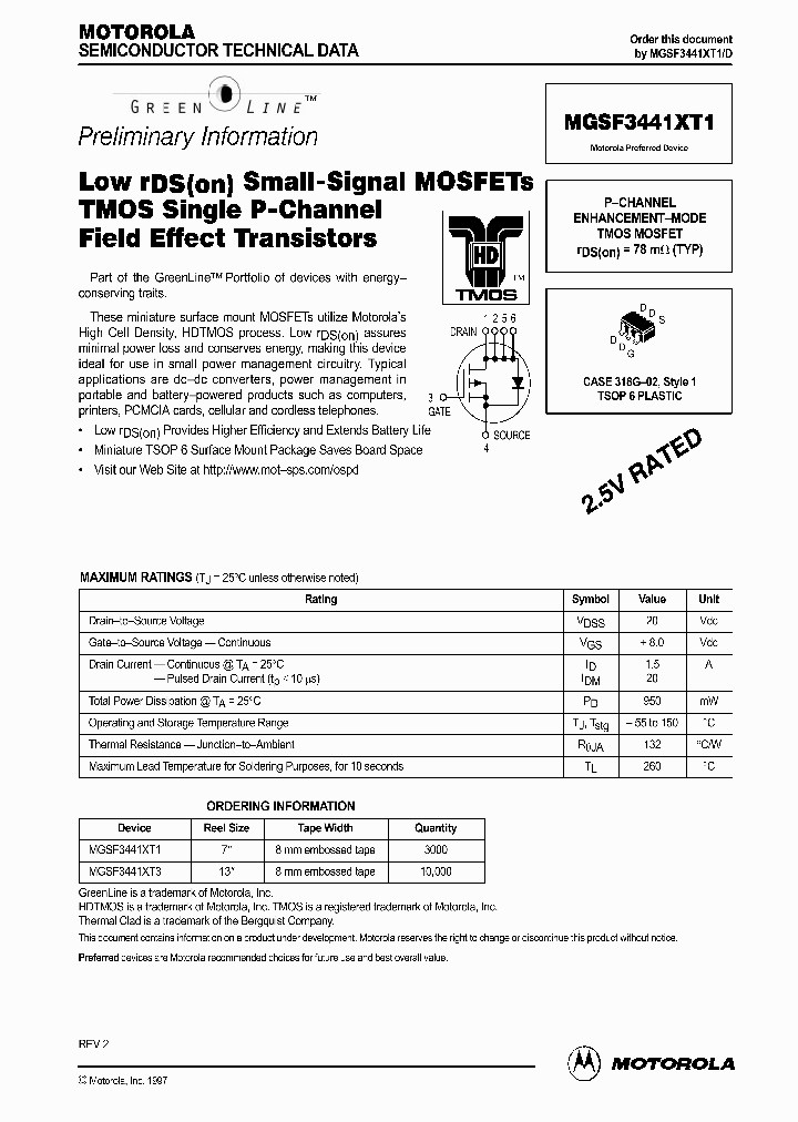 MGSF3441XT1D_285572.PDF Datasheet