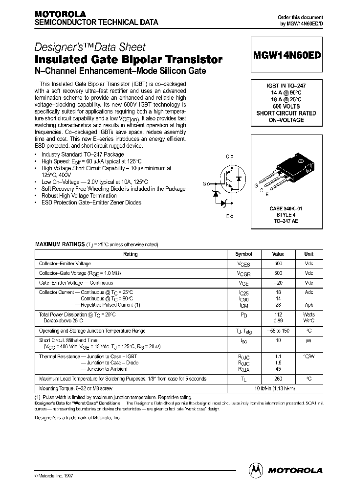 MGW14N60EDD_278486.PDF Datasheet