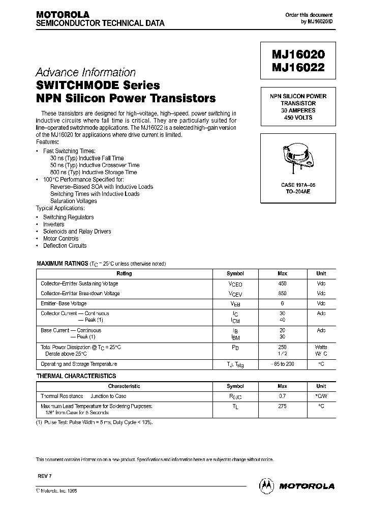 MJ16020_148685.PDF Datasheet