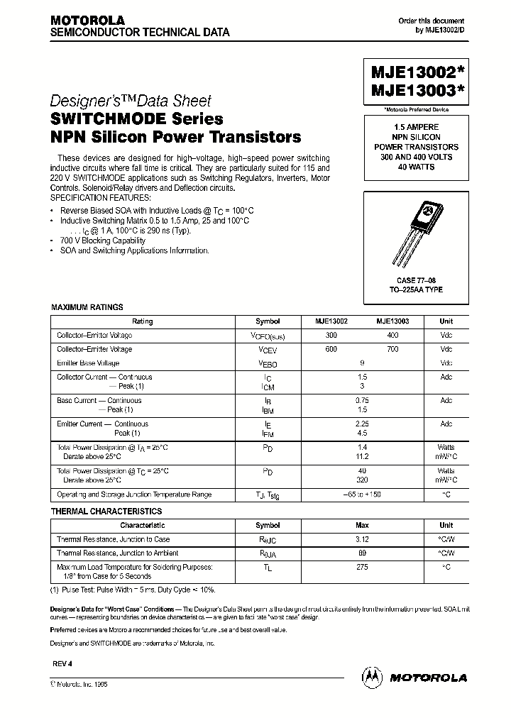 MJE13003_276569.PDF Datasheet