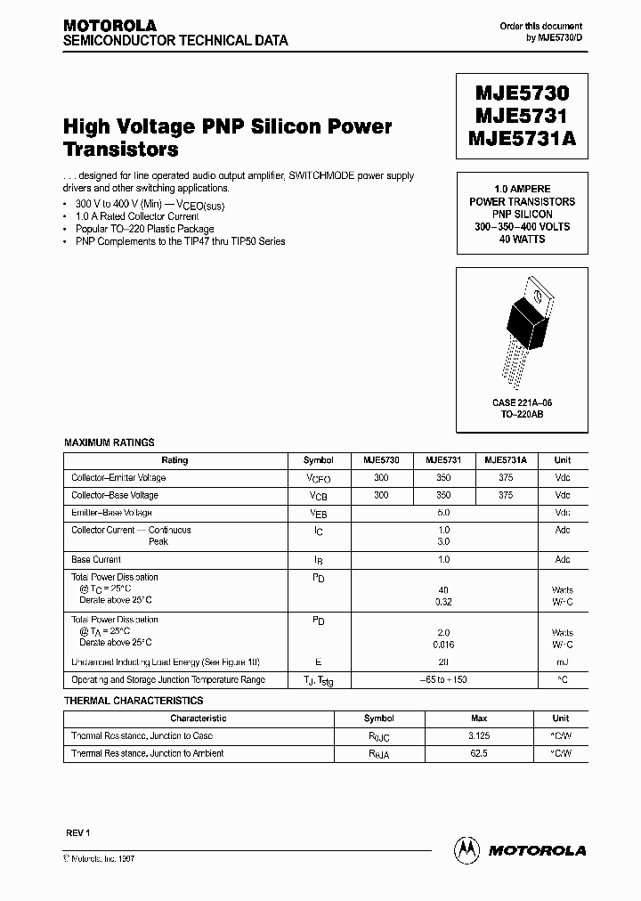 MJE5731A_296203.PDF Datasheet