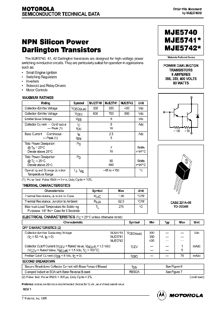 MJE5740_295315.PDF Datasheet