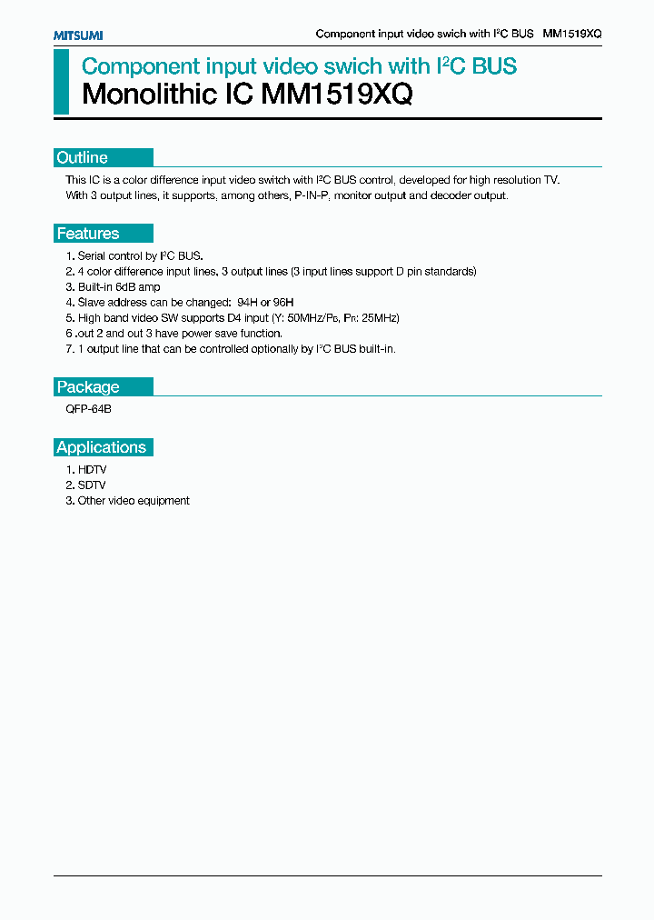 MM1519XQ_305474.PDF Datasheet