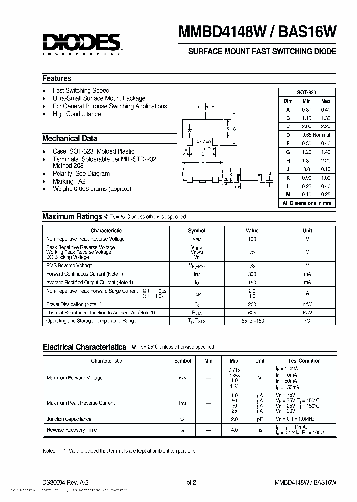 MMBD4148_278226.PDF Datasheet