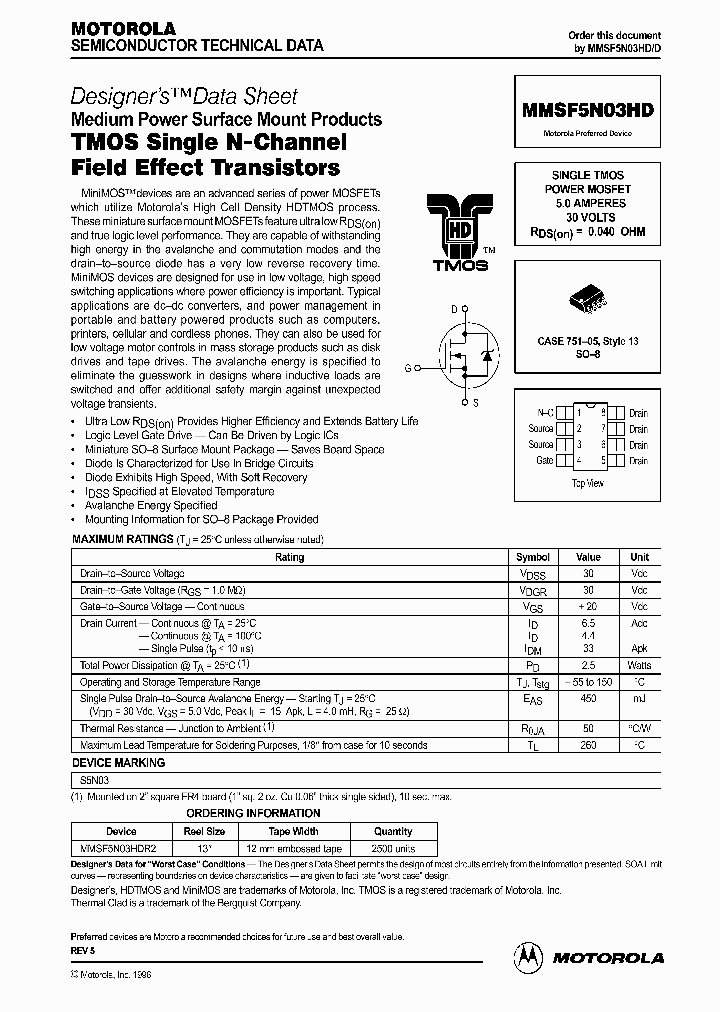 MMSF5N03HD_32242.PDF Datasheet