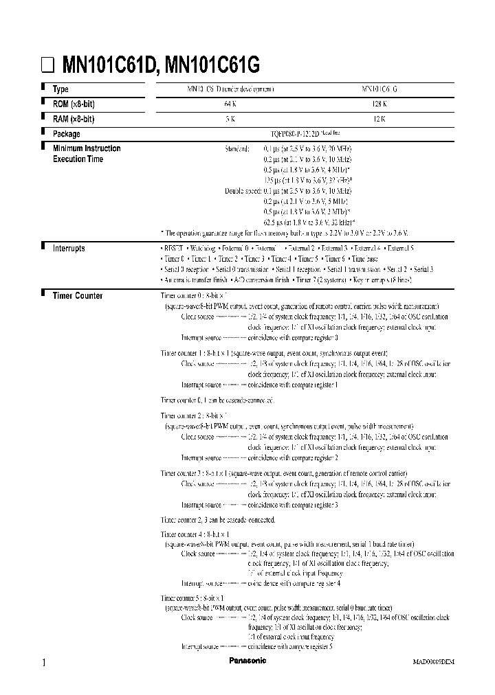 MN101C61G_256259.PDF Datasheet