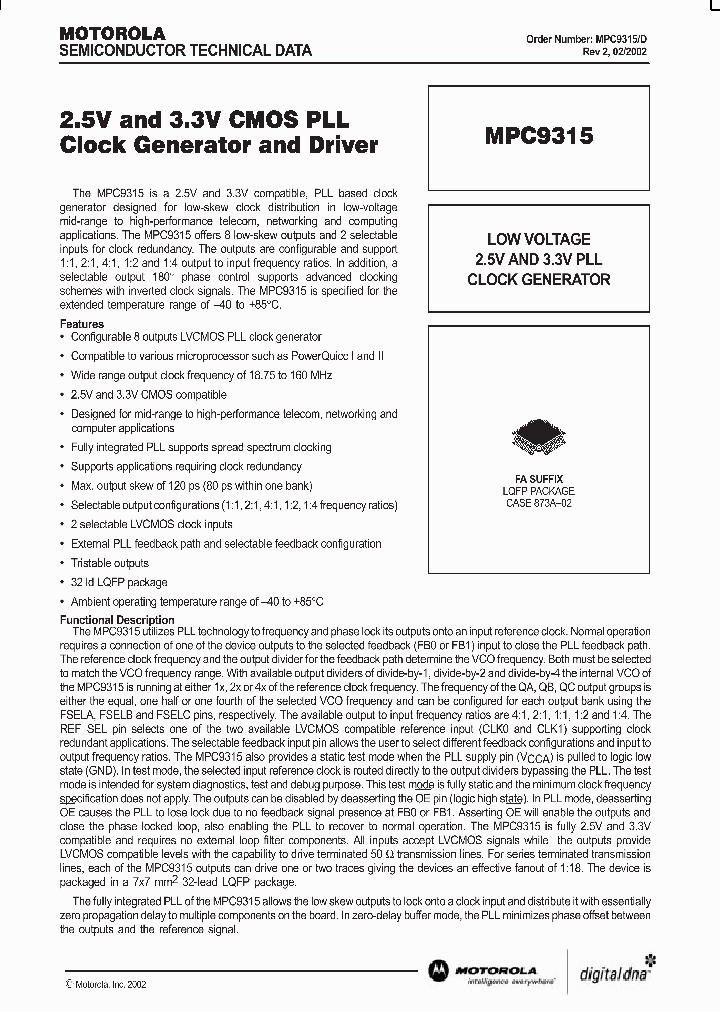 MPC9315_279072.PDF Datasheet