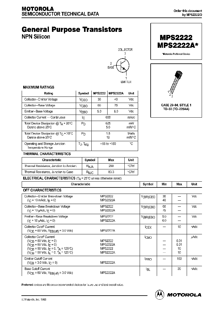 MPS2222A_287449.PDF Datasheet
