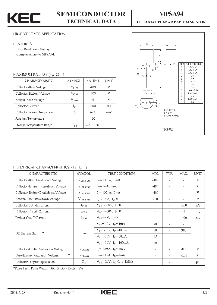 MPSA94_299383.PDF Datasheet