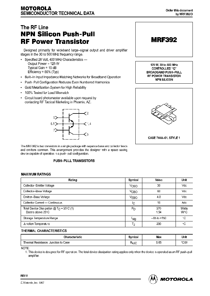 MRF392_247428.PDF Datasheet