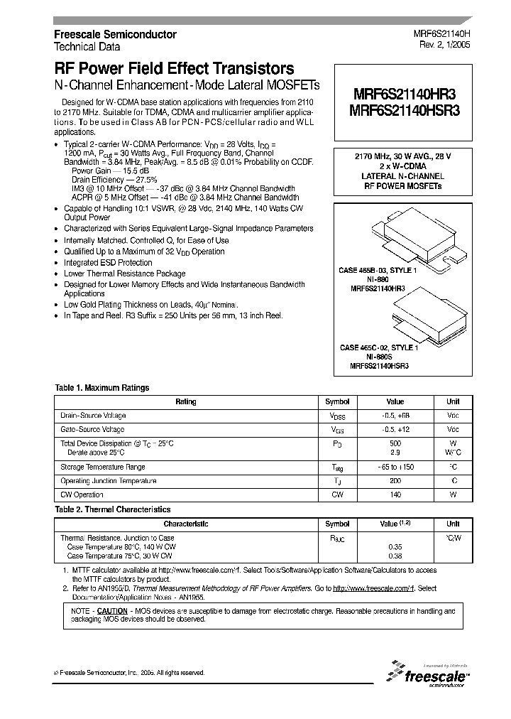 MRF6S21140_248106.PDF Datasheet