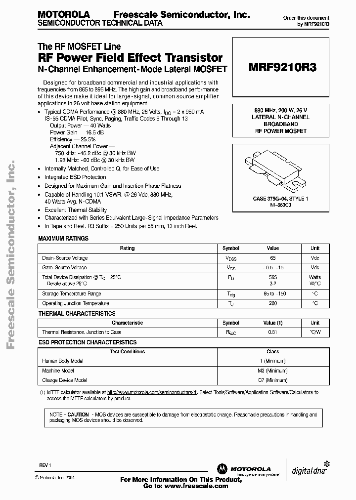 MRF9210_282328.PDF Datasheet