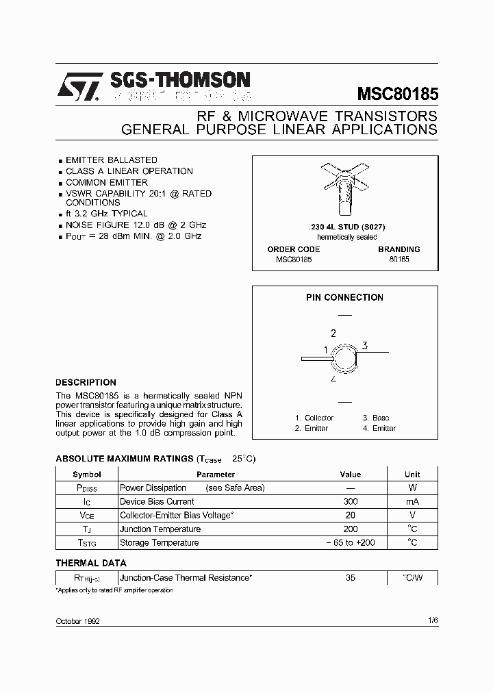 MSC80185_280755.PDF Datasheet