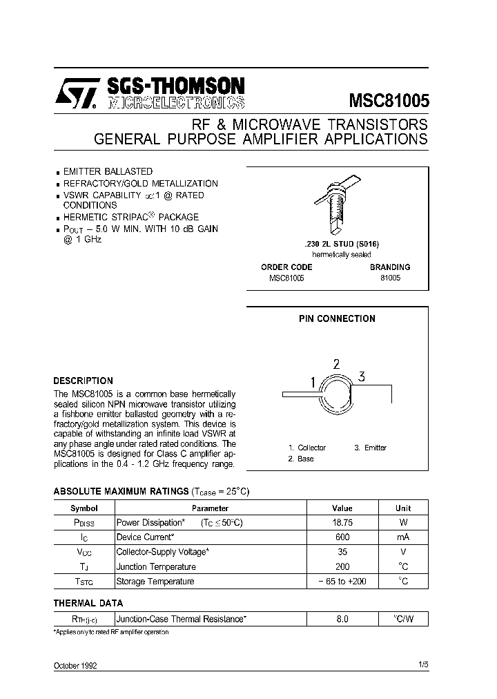 MSC81005_281071.PDF Datasheet