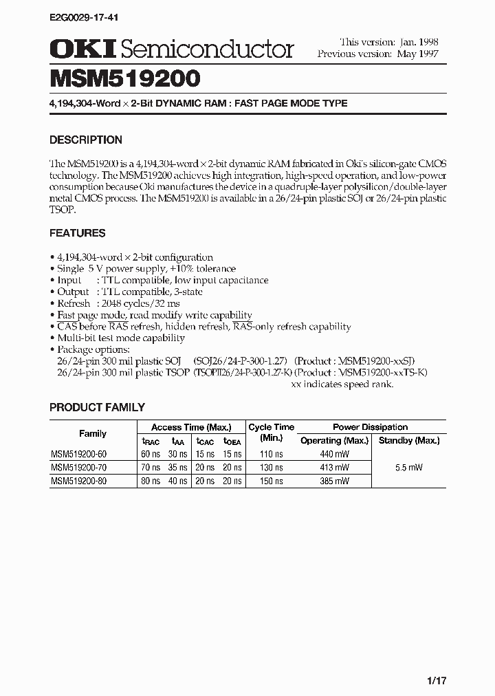 MSM519200_246709.PDF Datasheet