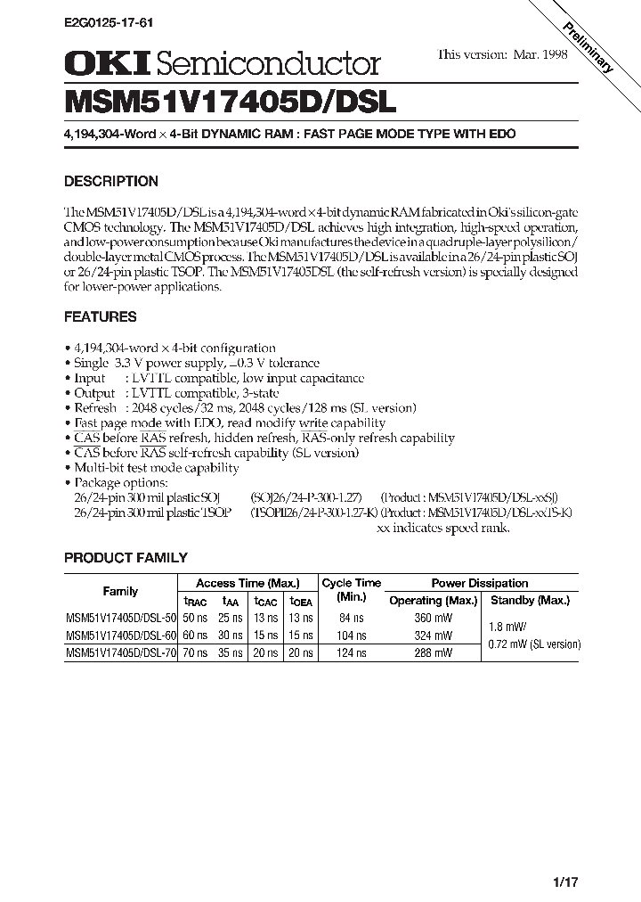 MSM51V17405DSL_281773.PDF Datasheet
