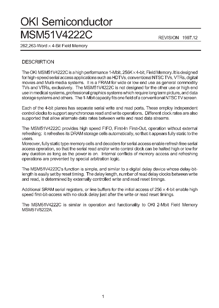 MSM51V4222C_295608.PDF Datasheet