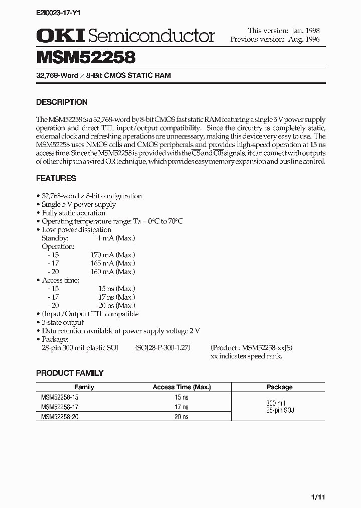 MSM52258_282133.PDF Datasheet