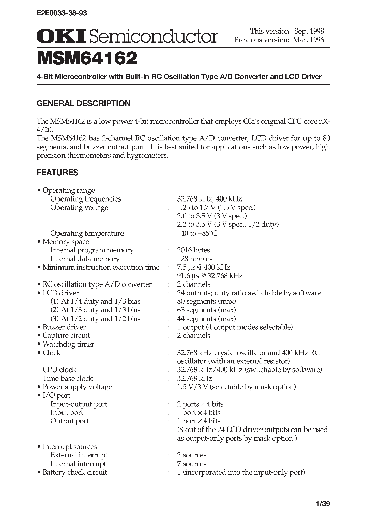MSM64162_293102.PDF Datasheet