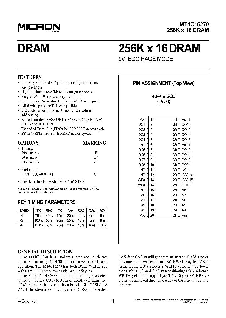 MT4C16270_254311.PDF Datasheet