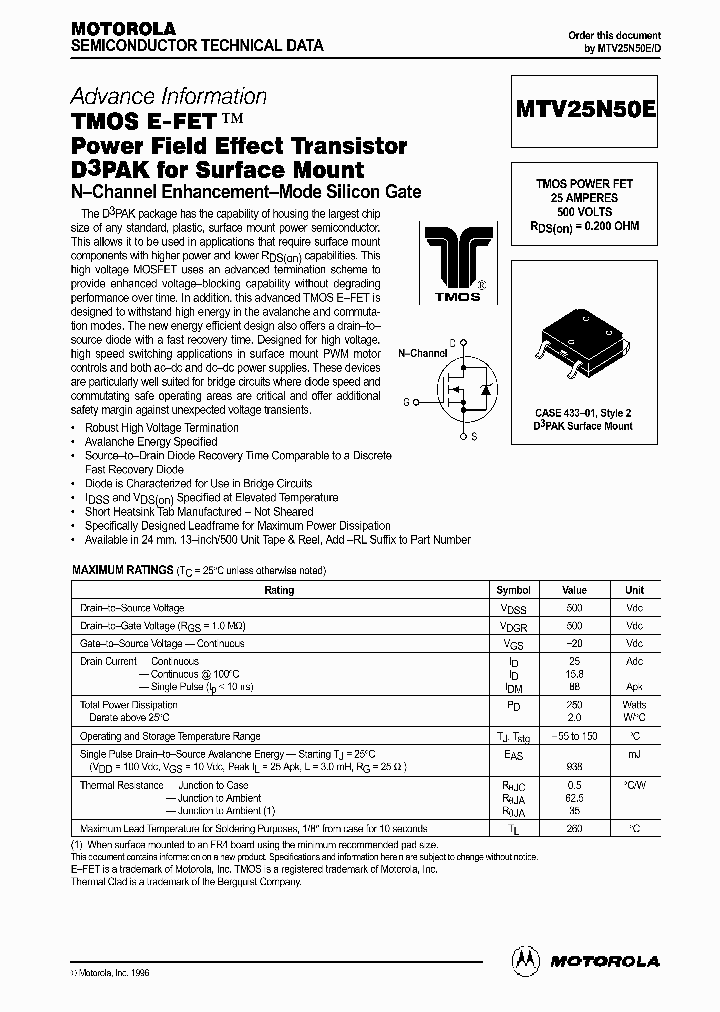 MTV25N50E_211632.PDF Datasheet