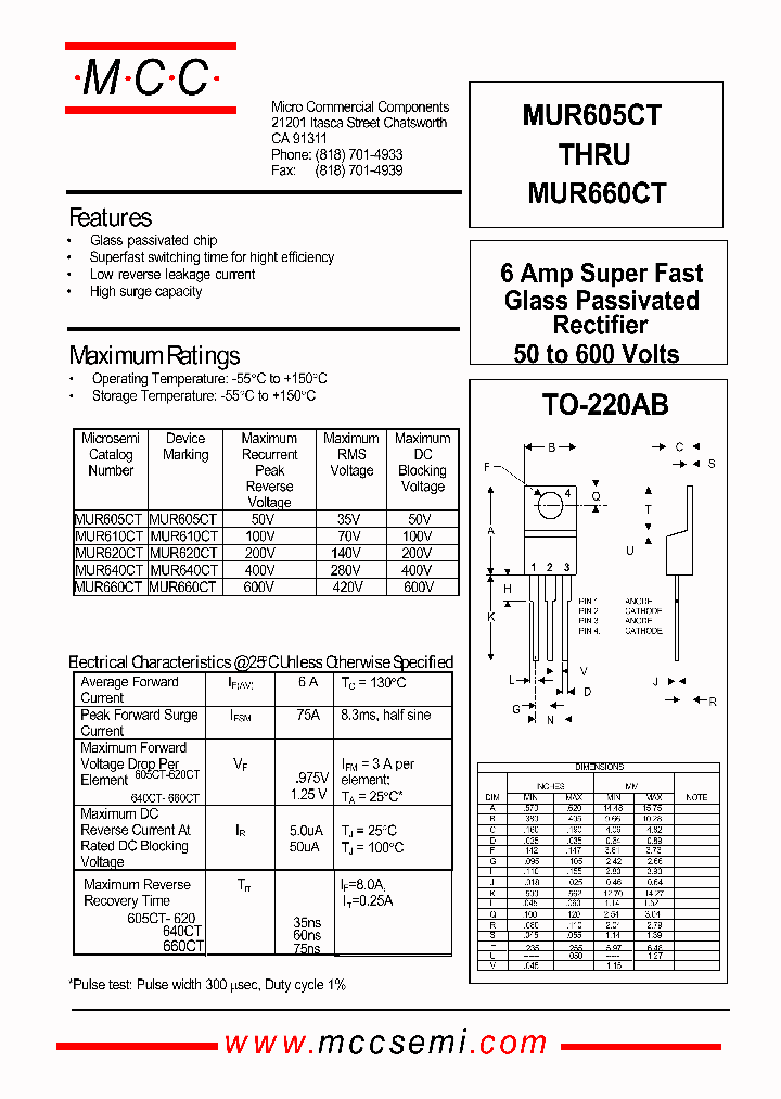 MUR660CT_235806.PDF Datasheet