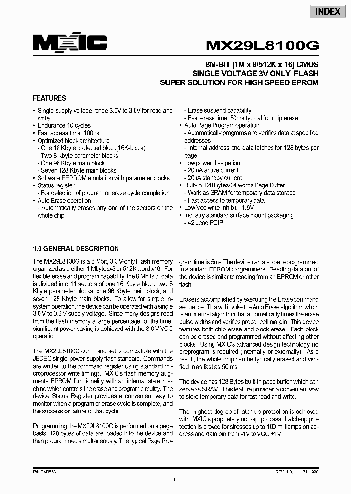 MX29L8100G_299529.PDF Datasheet