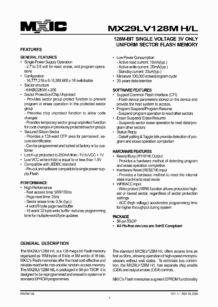 MX29LV128M_302874.PDF Datasheet