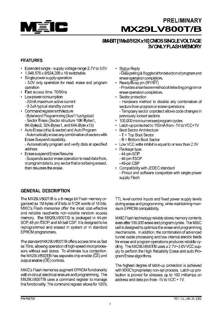 MX29LV800T_198487.PDF Datasheet