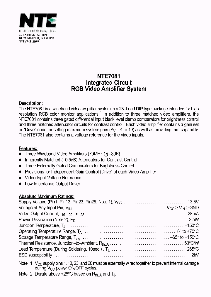 NTE7081_259150.PDF Datasheet
