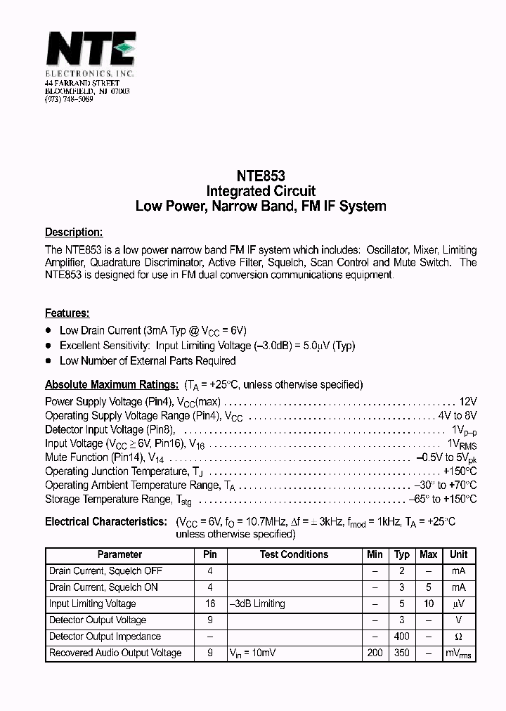 NTE853_294950.PDF Datasheet