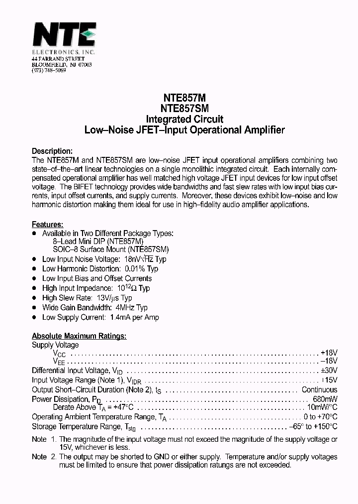 NTE857_294953.PDF Datasheet