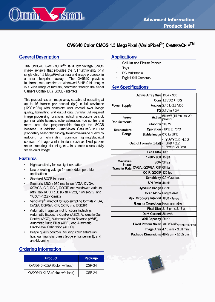 OV9640_270755.PDF Datasheet