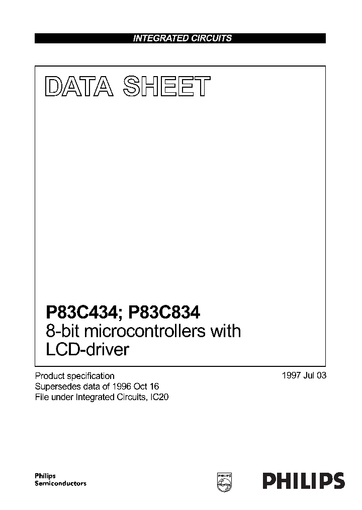 P83C834CFP_263485.PDF Datasheet