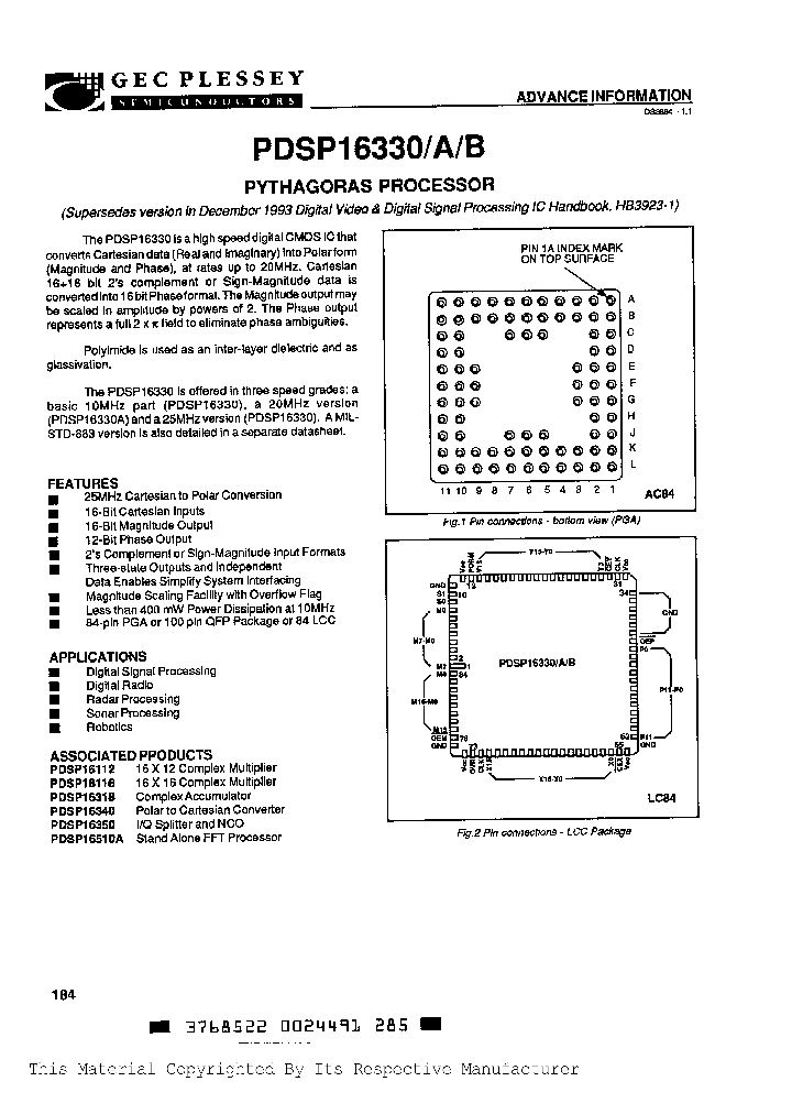 PDSP16330AB0LC_281319.PDF Datasheet