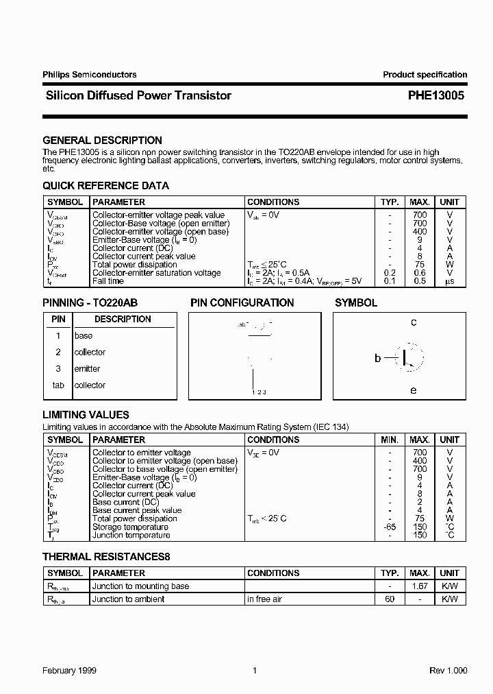 PHE13005_276500.PDF Datasheet
